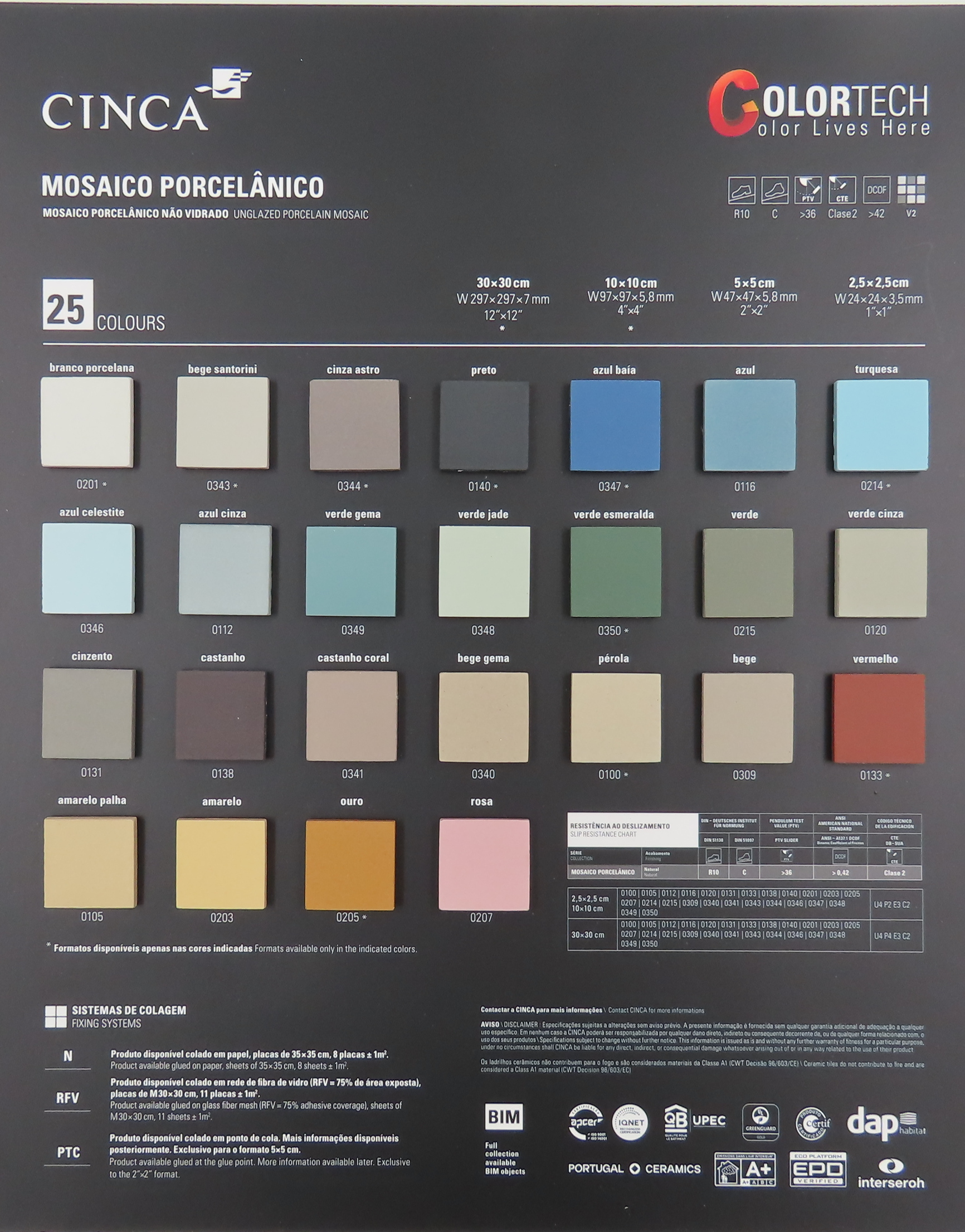 Mosaicos Porcelanico: 25mm (loose)