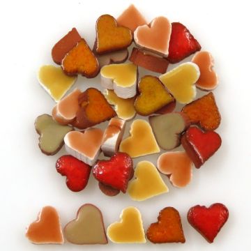 8mm Mini Hearts: Orange Mix
