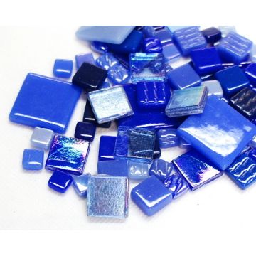 Square Glass Mix: Blue