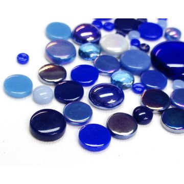 Round Glass Mix: Blue