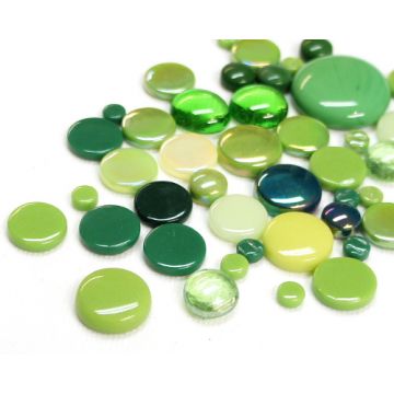 Round Glass Mix: Green