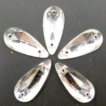 Simulated Crystal Teardrop 16x7mm: 5 pieces