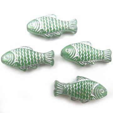 4 Fish: Green w/ Silver
