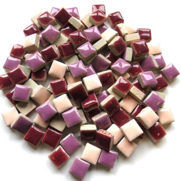 4 15mm Purple Porcelain Plum Fruit Beads