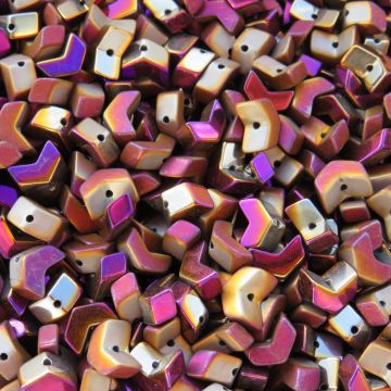 Electroplated Chevron Beads: Magenta