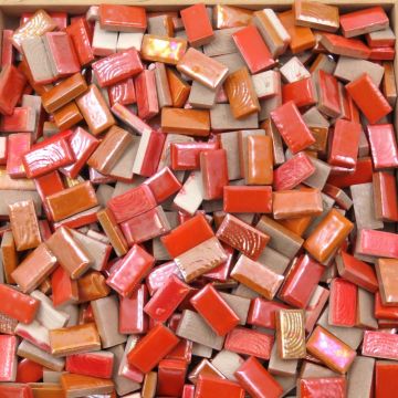 Iridised Ceramic Rectangles: Maraschino Cherry (25g)