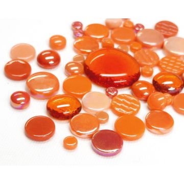 Round Glass Mix: Orange