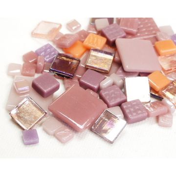 Square Glass Mix: Pink