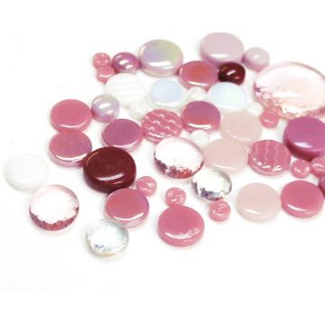 Round Glass Mix: Pink