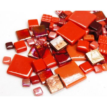 Square Glass Mix: Red