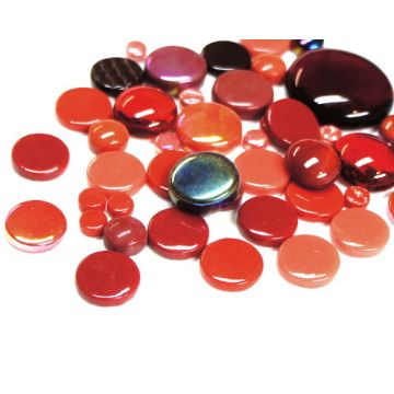 Round Glass Mix: Red