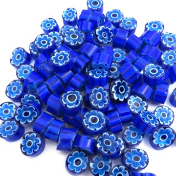 T62 Blue/Aqua Flowers 10/11mm