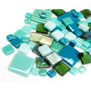 Square Glass Mix: Teal