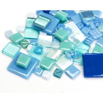 Square Glass Mix: Turquoise