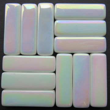 Rectangle Iridised Opal White 040P (disc)