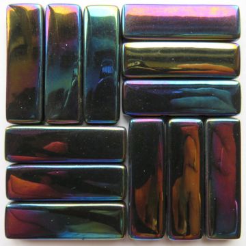 Rectangle Iridised Opal Black 049P (disc)