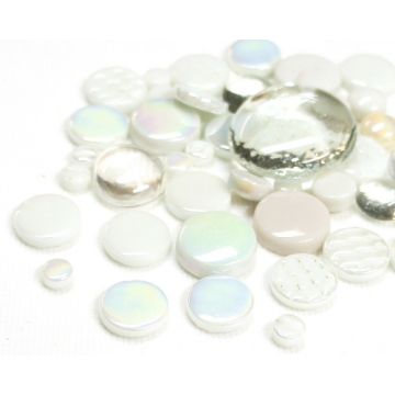 Round Glass Mix: White